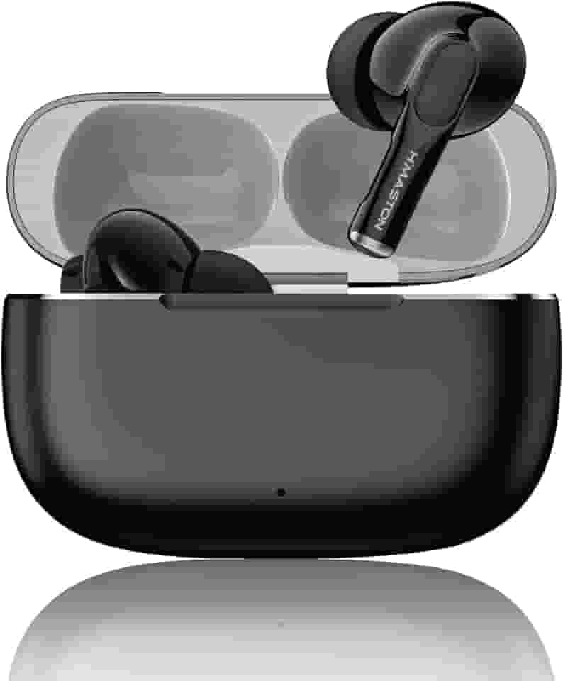 H'MASTON Fone de Ouvido Sem Fio Fone Bluetooth 5.4 com Microfone para ANC+ENC Redução de Ruído Liga de Zinco