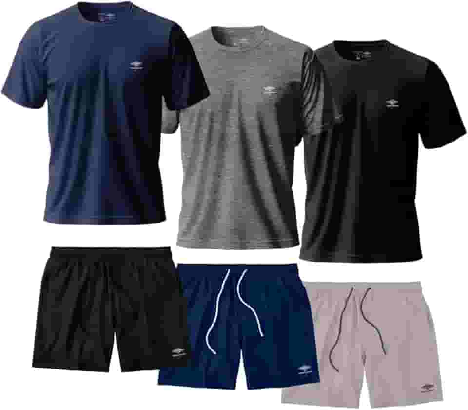 Kit 3 Short Masculino E 3 Camiseta Dry Fit Roupa Academia Verão Conjunto Fitness