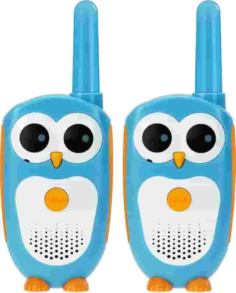 Retevis Walkie Talkies Infantis Rt30, Brinquedos Para Meninos E Meninas De 4 A 6 Anos, Brinquedo Coruja Pequeno, Fácil Usar, Olhos Led, Presentes Natal, Dramatização Interna (Azul, Pacote Com 2)
