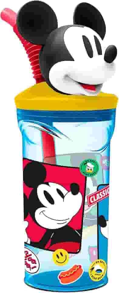 Tuut Copo 3D com Canudo Disney Mickey Mouse 360ml – Produto Oficial