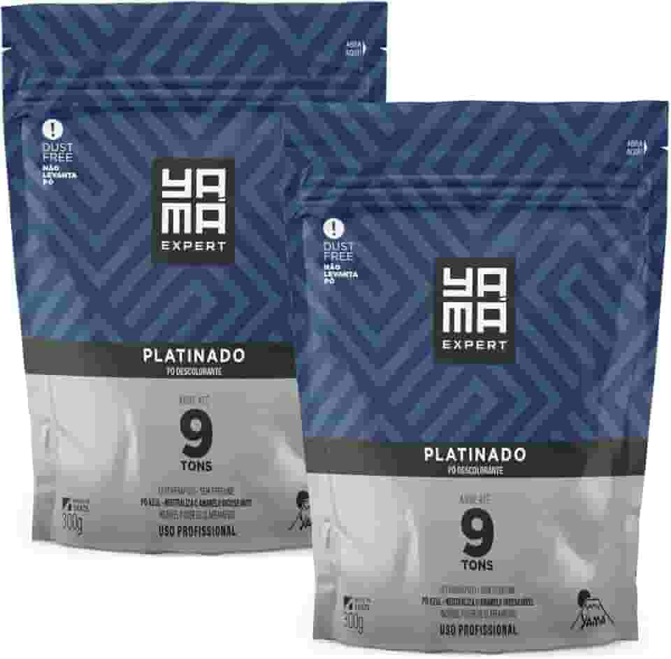 Kit 2 Pó Descolorante Platinado Profissional 9 Tons Efeito Rápido Yama Refil 300g