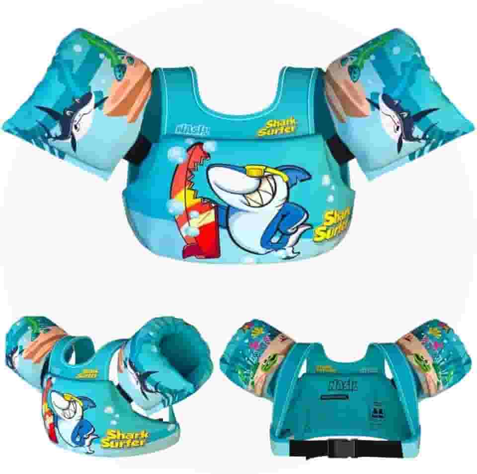 Boia Infantil Ajustável com Colete Salva Vidas Não Fura Tubarão Nash
