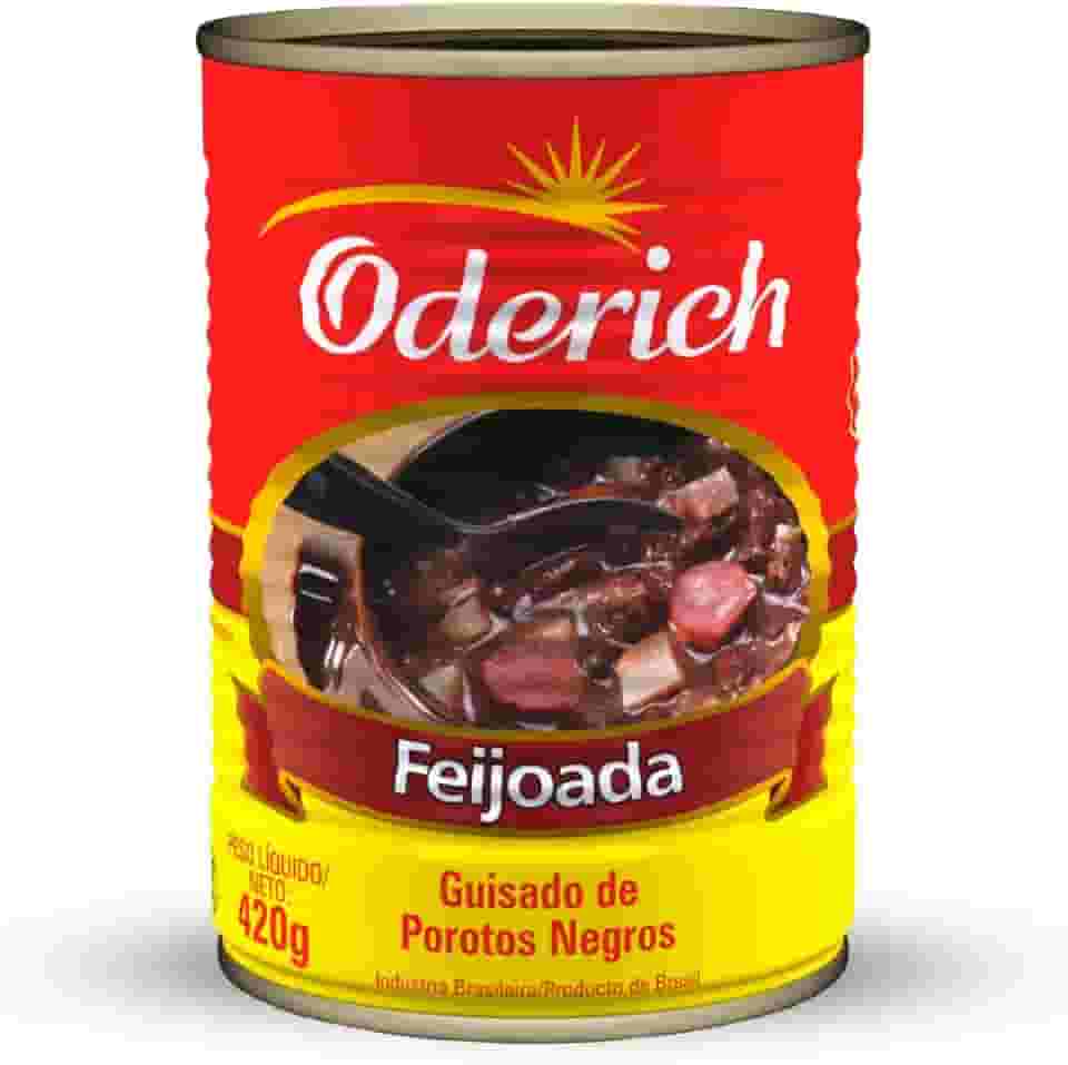 Feijoada Oderich 420G, Feijoada Brasileira Tradicional Com Carnes Selecionadas, Preto, Encorpada E Saborosa, Prato Brasileiro Tradicional, Rica Em Proteínas E Pronta Para Consumo, Tradição Em Qualidad