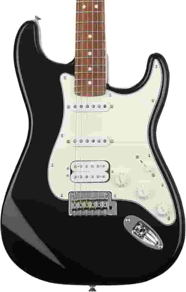 Fender Guitarra elétrica Player Stratocaster HSS, preta, escala Pau Ferro