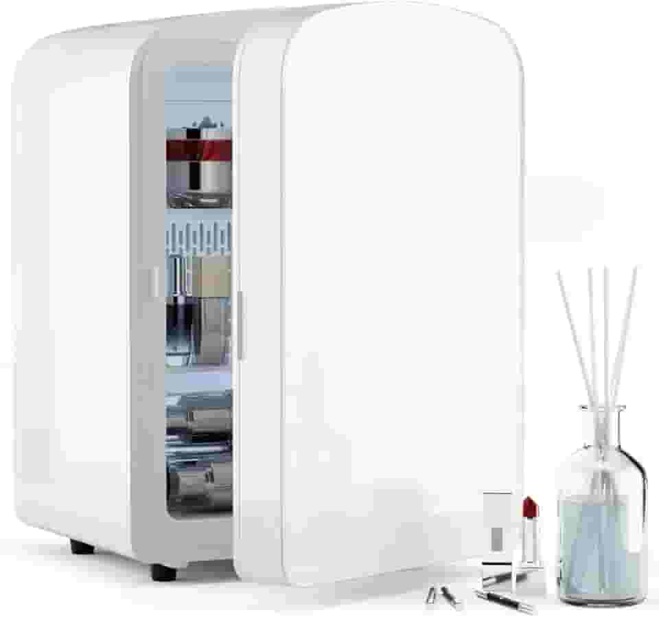 Mini geladeira 9L para quarto – carro, dormitório universitário e mesa de escritório, aquecedor portátil de 12 V, para cuidados com a pele, maquiagem de beleza, bebidas, alimentos, geladeira