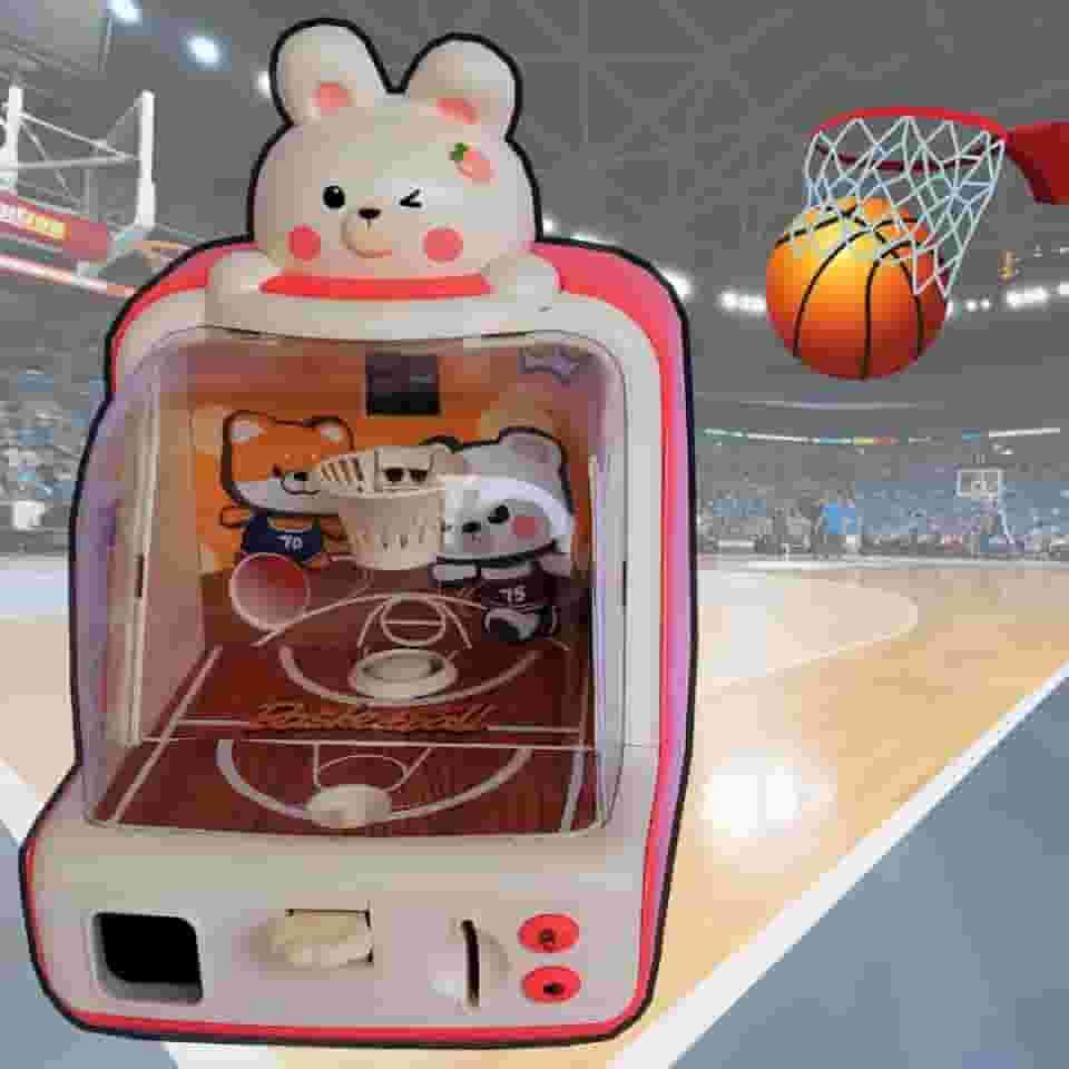 Mini Máquina de Basquete Jogo de Mesa Eletrônico Placar Digital Som Fliperama Rosa, Brinquedo Jogo de Basquete Arcade de Dedo Eletrônico Som Música Luzes,Basquete Infantil,