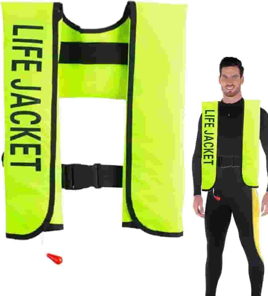 Colete Salva-Vidas Adulto Para Caiaque, Colete Inflável Automático de Flutuação, Colete de Flutuação Portátil para Kayak Pesca Stand Up Paddle Praia e Navegação