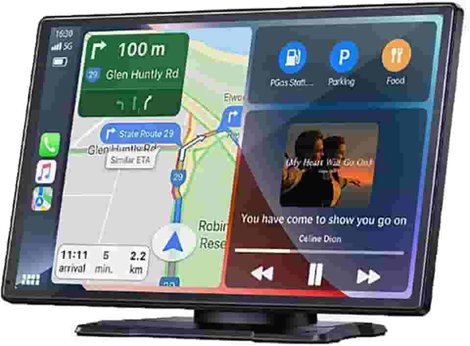 W519 Display automotivo sem fio CarPlay Android, tela de 23 cm, navegação GPS, link espelhado, controle de voz