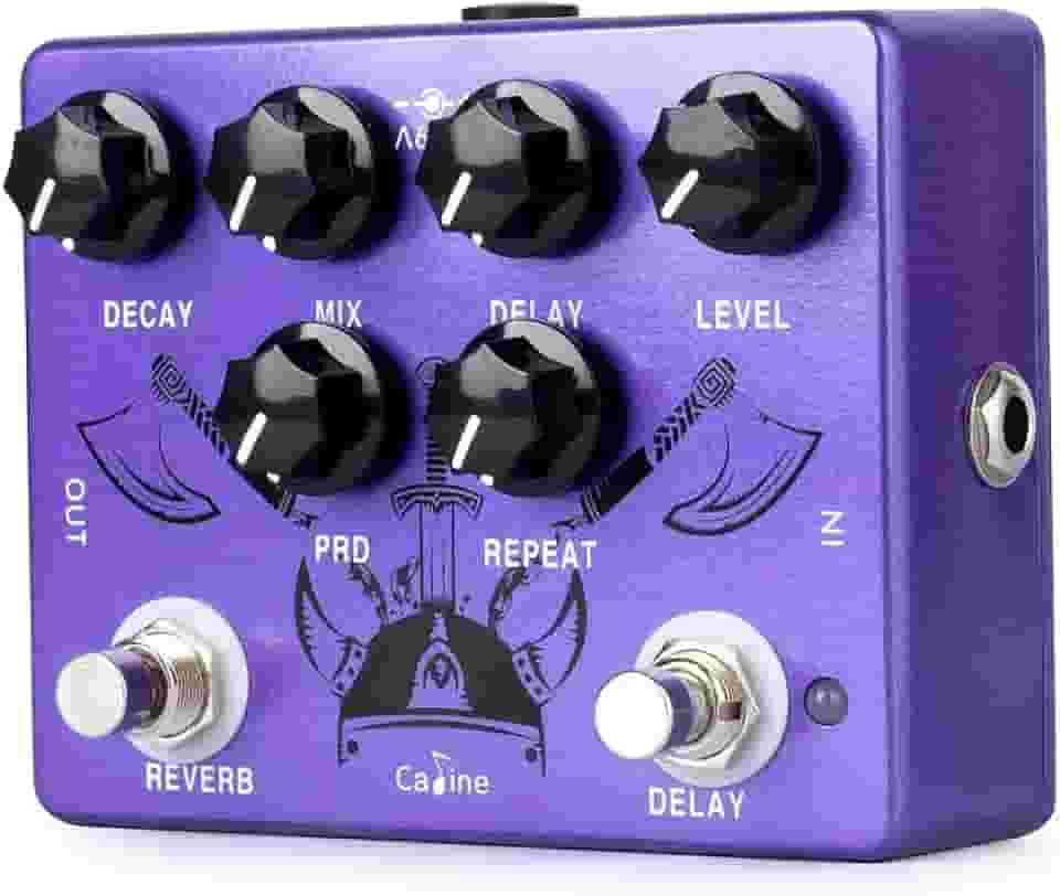Caline Pedais Reverb Delay Efeitos Pedal Repetição Pré-Amplificador Guitarra Elétrica Acústica Pedal True Bypass Metal Roxo Cp-80
