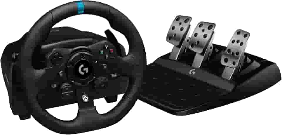 Volante Logitech G923 para Xbox Series X|S, Xbox One e PC com Force Feedback TRUEFORCE, Pedais Responsivos, Launch Control e Acabamento em Couro