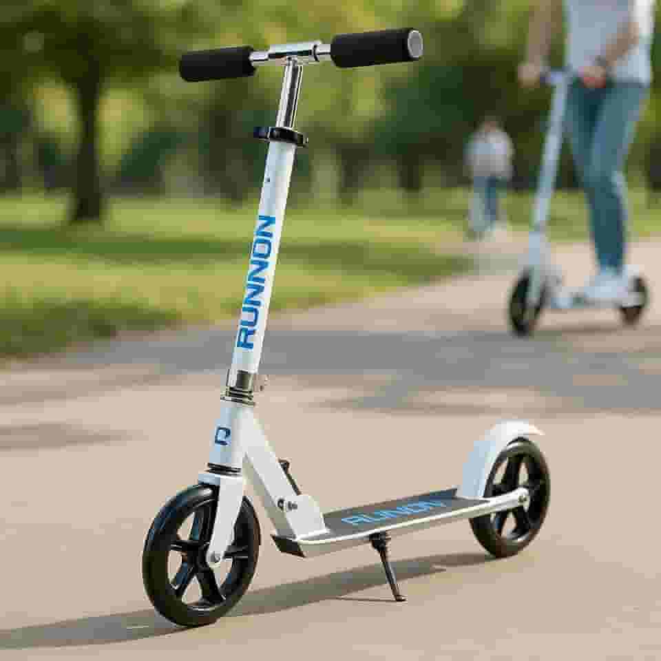 Patinete Dobravel Adulto Infantil 2 Rodas Grandes 20mm Com pezinho Guidão Regulagem de Altura Freio Traseiro até 90kg