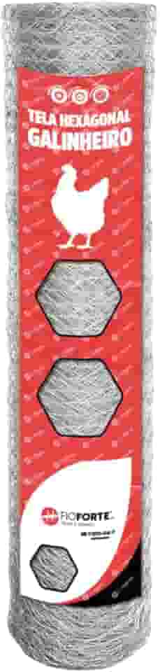 Tela Galinheiro 1,50x50m Fio BWG23 Multiuso Galinha Galvanizada Hexagonal FioForte.