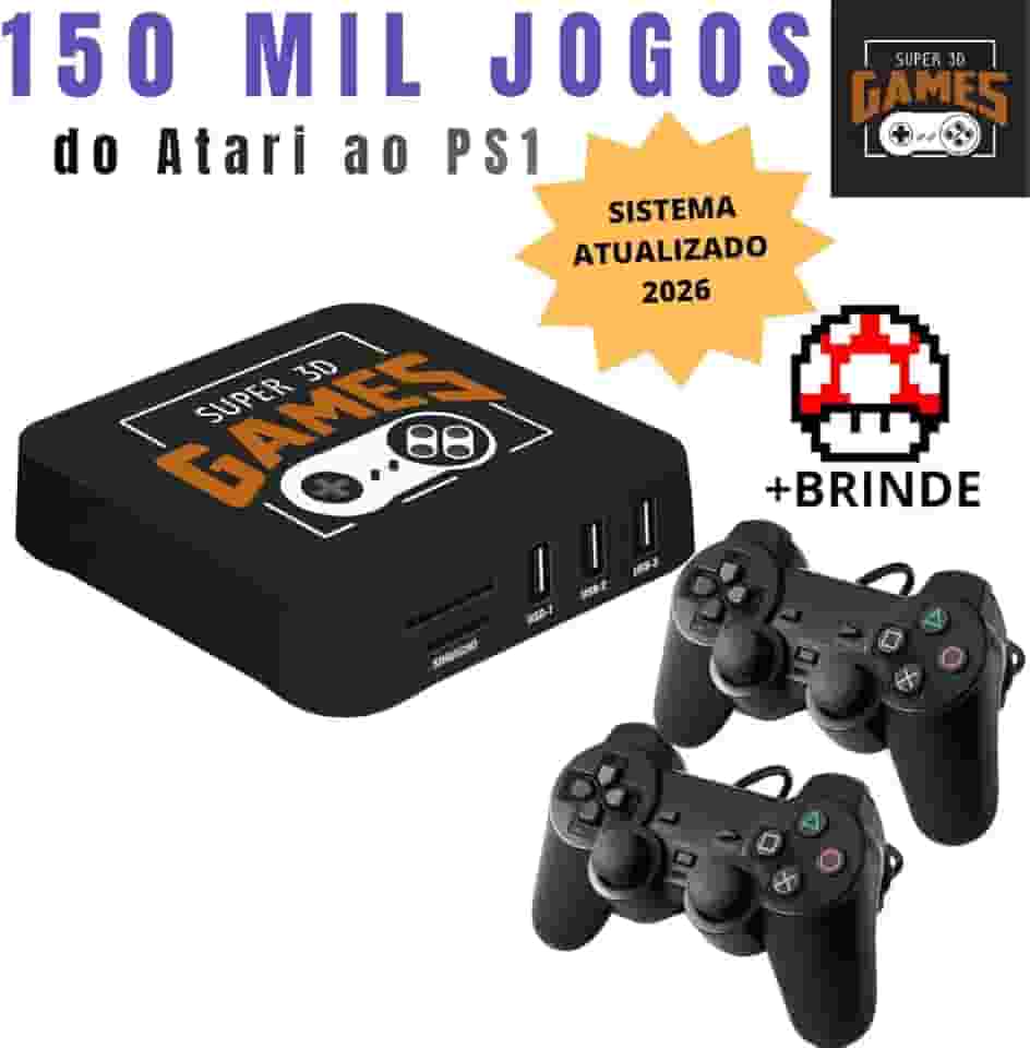 Mini Console Retro Super 3D Games com 150 mil jogos + 2 Controles - Super 3D Games [video game] [video game]
