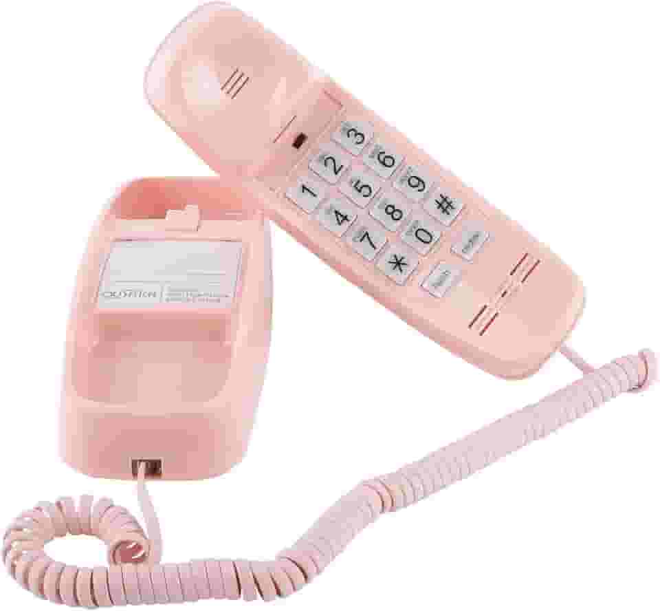 Telefones fixos com fio com toque alto de 110 dB e alerta visual intermitente, telefones vintage princesa simples e fácil de usar, telefone fixo doméstico para idosos sem necessidade de energia