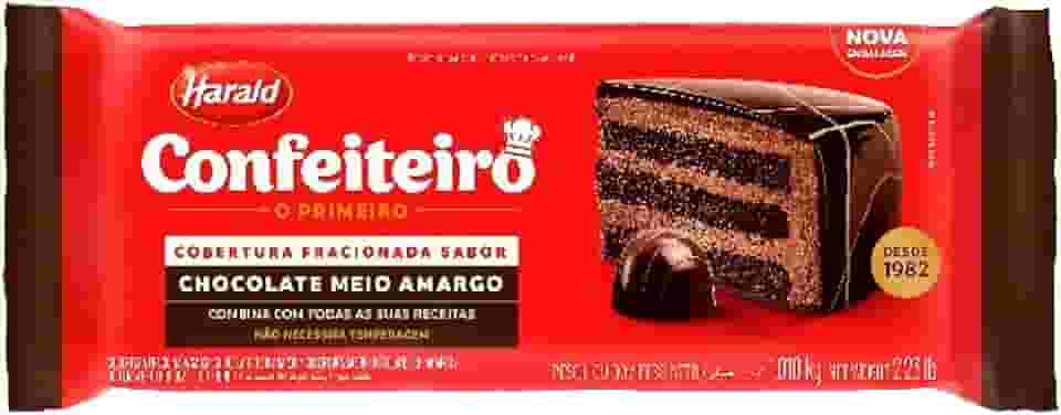 Cobertura Confeiteiro Meio Amargo em Barra 1kg - Harald