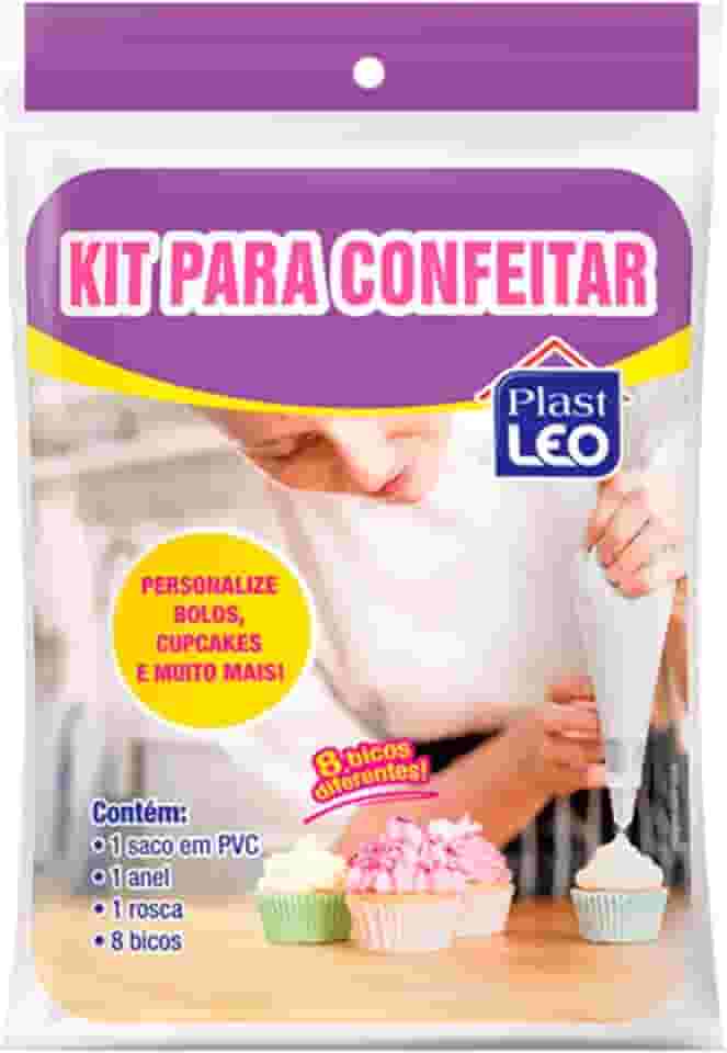 Kit para Confeitar (Saco + 8 Bicos) | Plast Leo (Ref.: 418)