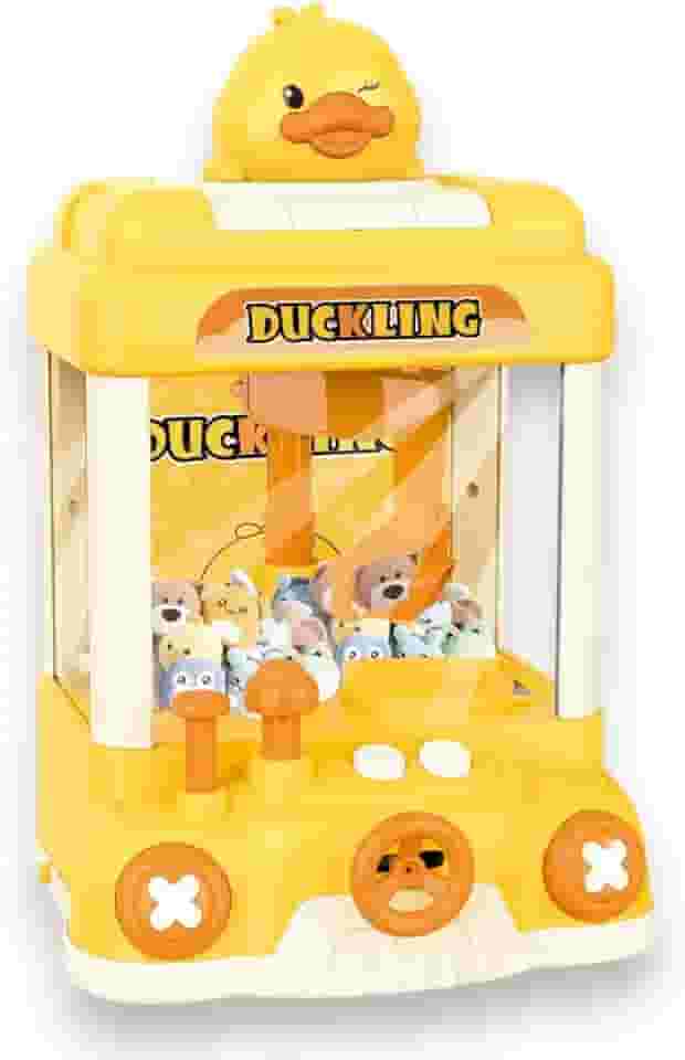 Genérico Mini Máquina De Pegar Ursinhos Bichinhos Pelúcia Musical Luz Bichinhos Grua c/ Garra (AMARELO)