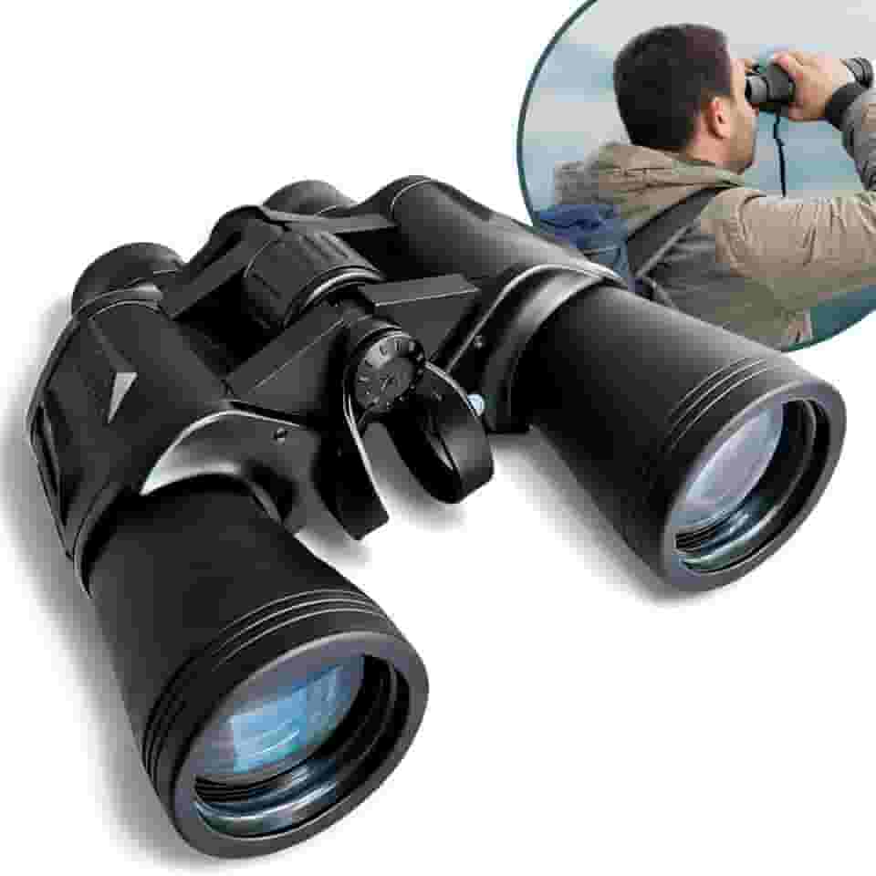 Binóculo profissional 20x50 com alcance de até 10 km, imagem nítida, ajuste de dioptria e corpo emborrachado resistente – Qualidade Premium LNSTORE