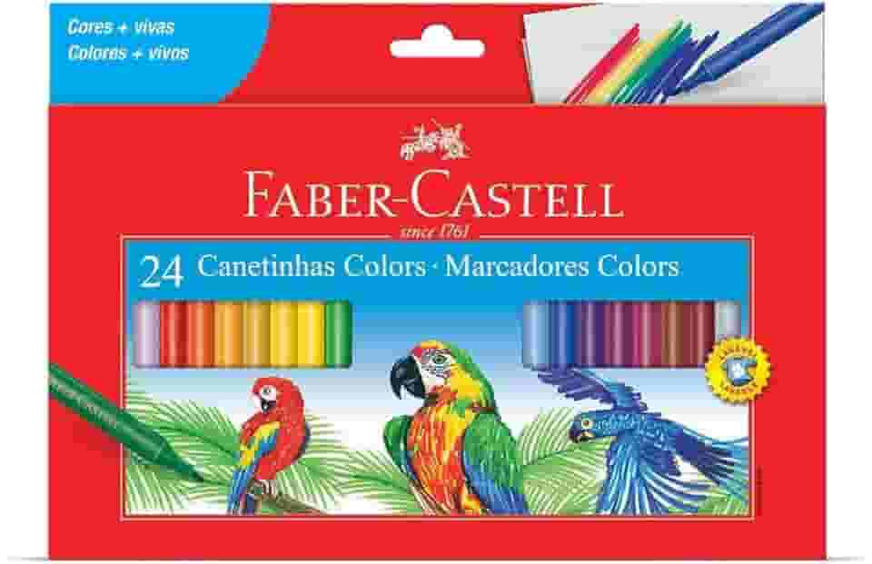 Hidrográfica com 24 Cores Estojo Cartão, Faber-Castell, 15.0124CZF, Multicor