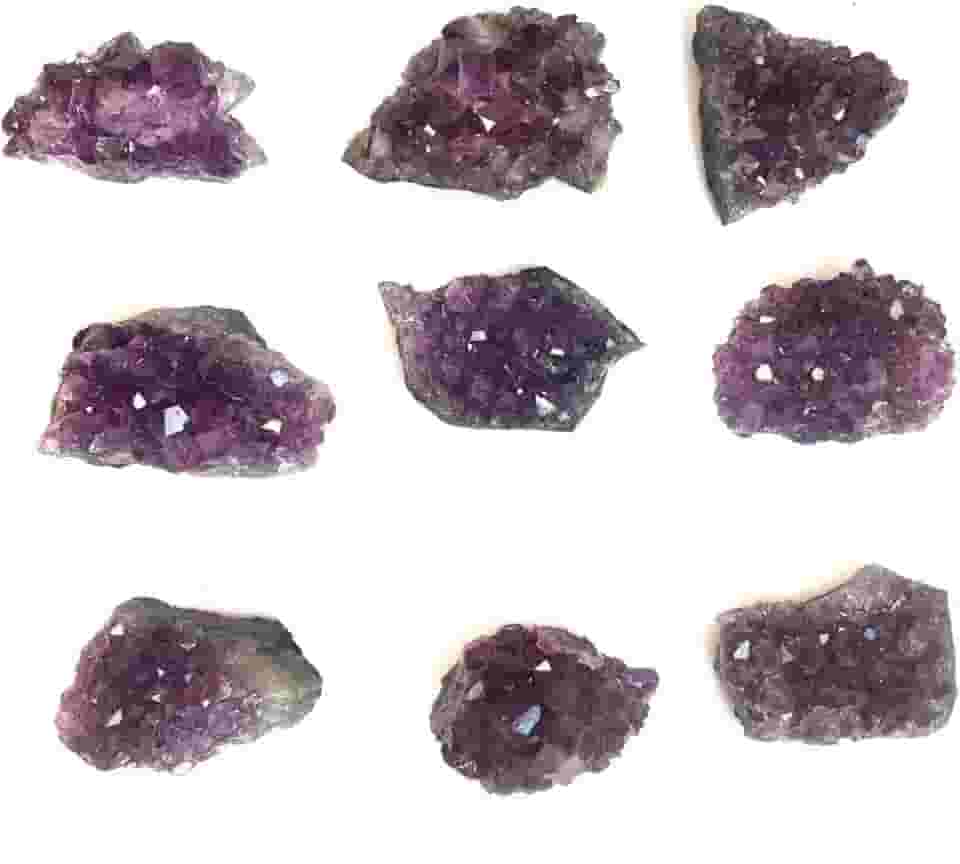 Mini Drusa de Ametista Pedra Natural Bruta PP - Cristal ideal para proteção espiritual, equilíbrio energético, purificação de ambientes, meditação, decoração e fortalecimento da conexão com a intuição