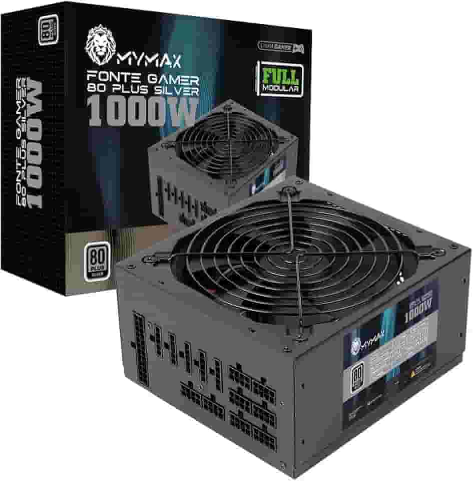 Fonte ATX 1000W Real Mymax Full Modular 80+Silver PFC Ativo