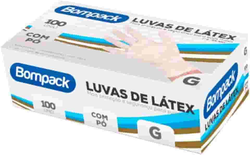 Luva Latex Bompack Industrial G C/Po C/100 (Nao Uso Medico)