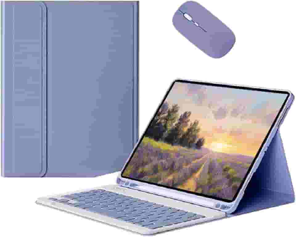 Capa Tablet + Teclado Removível + Mouse Para Samsung S6 Lite 10.4 Polegadas P613/P619/P610/P615 (Lavender Grey, Teclado comum)