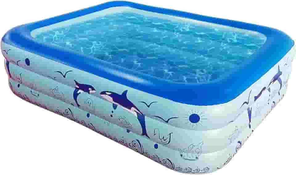 Brastoy Piscinas Infláveis Para Crianças 150cm Golfinhos Piscinas Infantis 300L (Azul Golfinhos)