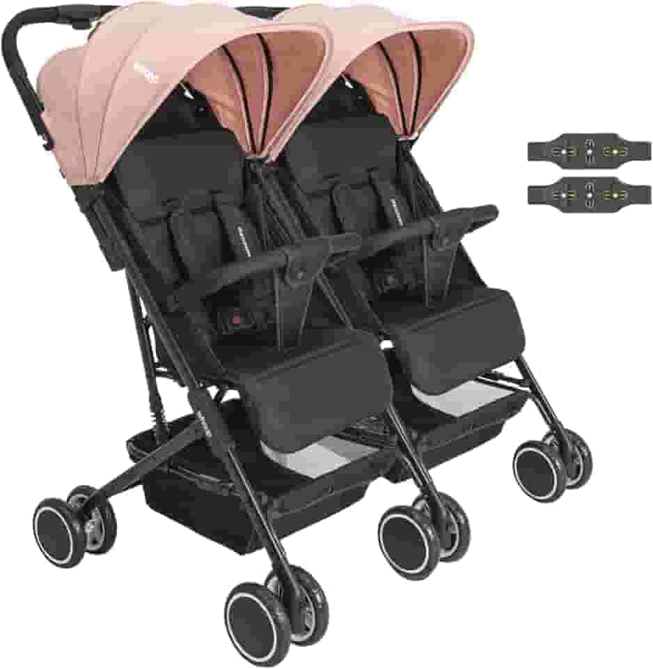 Carrinho Kiddo para Gemeos Duplo Mascote Rosa