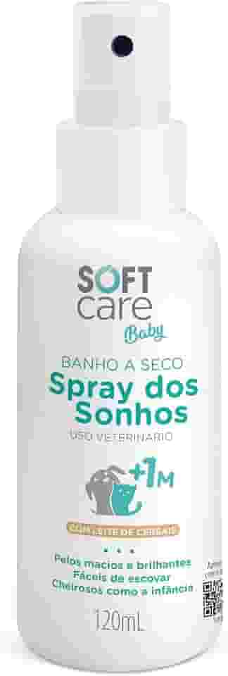 Banho a Seco Spray Dos Sonhos Soft Care Baby 120ml – Para Filhotes de Cães e Gatos (a partir de 1 mês) Higiene Sem Enxágue