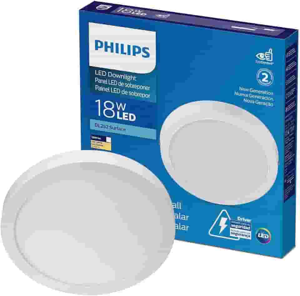Painel Plafon Led Philips de sobrepor redondo 18W luz branca neutra (4000K) bivolt (100-240V)