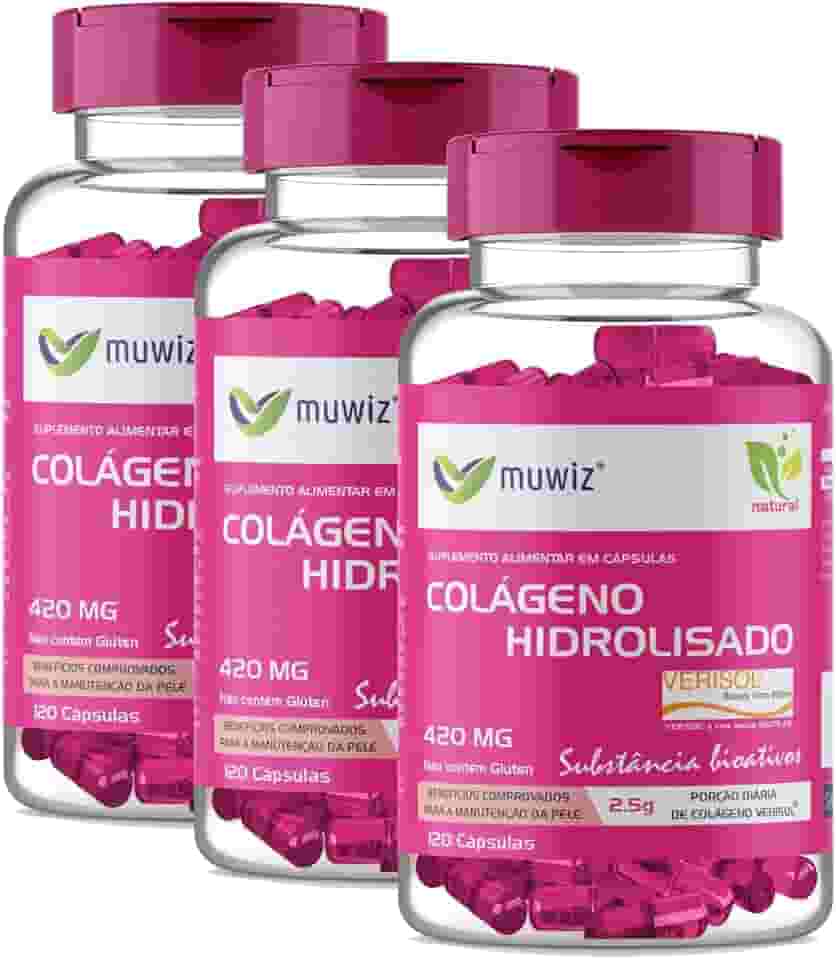 Colágeno Verisol Peptídeos Biotivos 420 mg 120 Cápsulas - Kit 3 Frascos