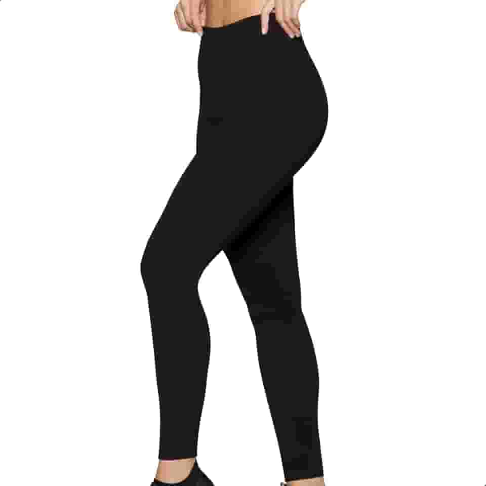 Calça Legging Academia Fitness Cintura Alta Feminina Microfibra Poliamida Sem Costura Zero Transparências, 1 - Preto, GG