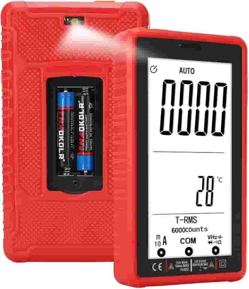 Multímetro Digital Automático de Alta Precisão | Detecção NCV sem Contato | CAT III 600V | Kit Completo (Cabos, Termopar) para Eletricistas e Automotivo​