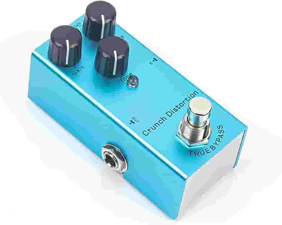 Pedal de guitarra Crunch Distortion - tom de alto ganho, desvio verdadeiro, redução de ruído, corpo de alumínio, DC 9V para guitarra elétrica