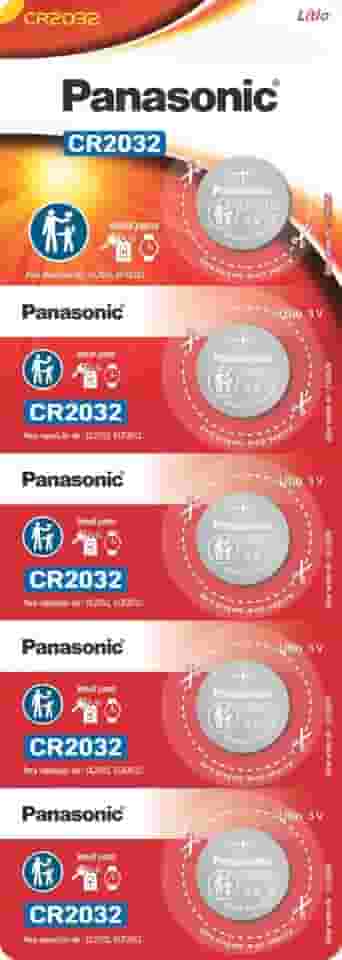 Tira de Bateria de Lithium Botão, Panasonic, CR2032-1BT
