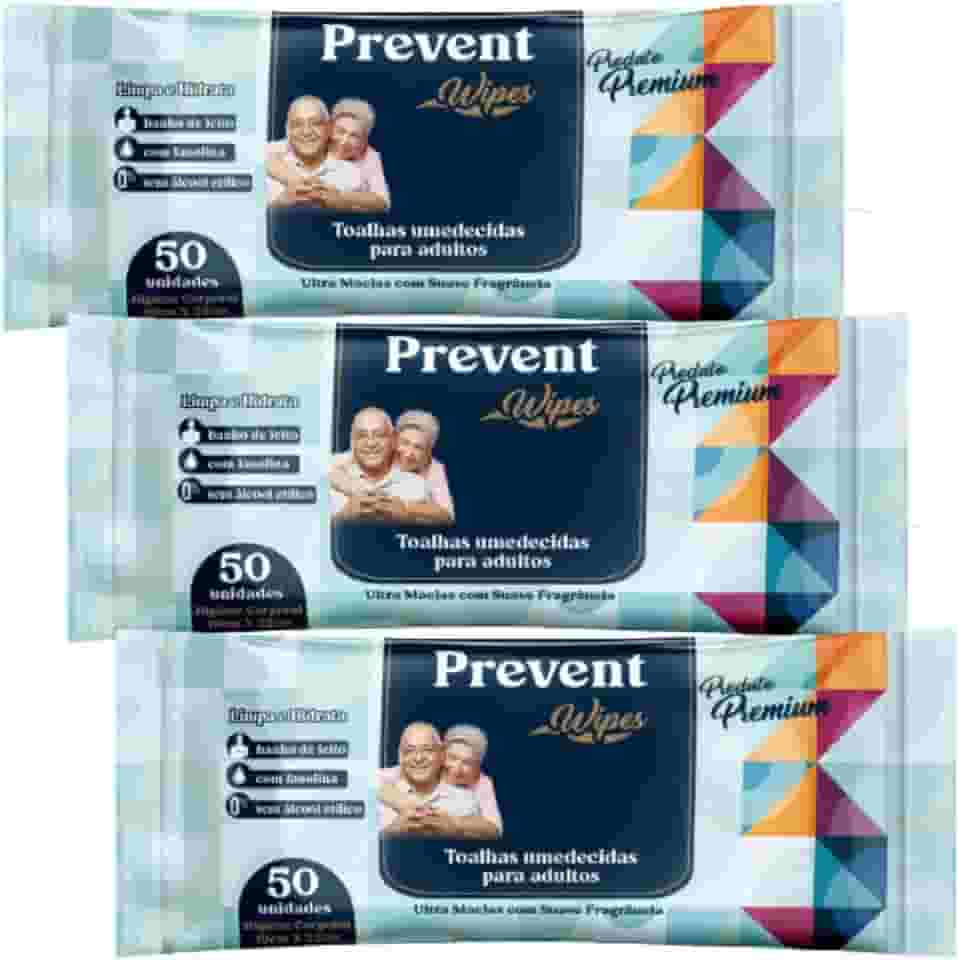 Kit 3 Pacotes de Toalhas Umedecidas Lenço Umedecido Geriátrica 150 Unidades