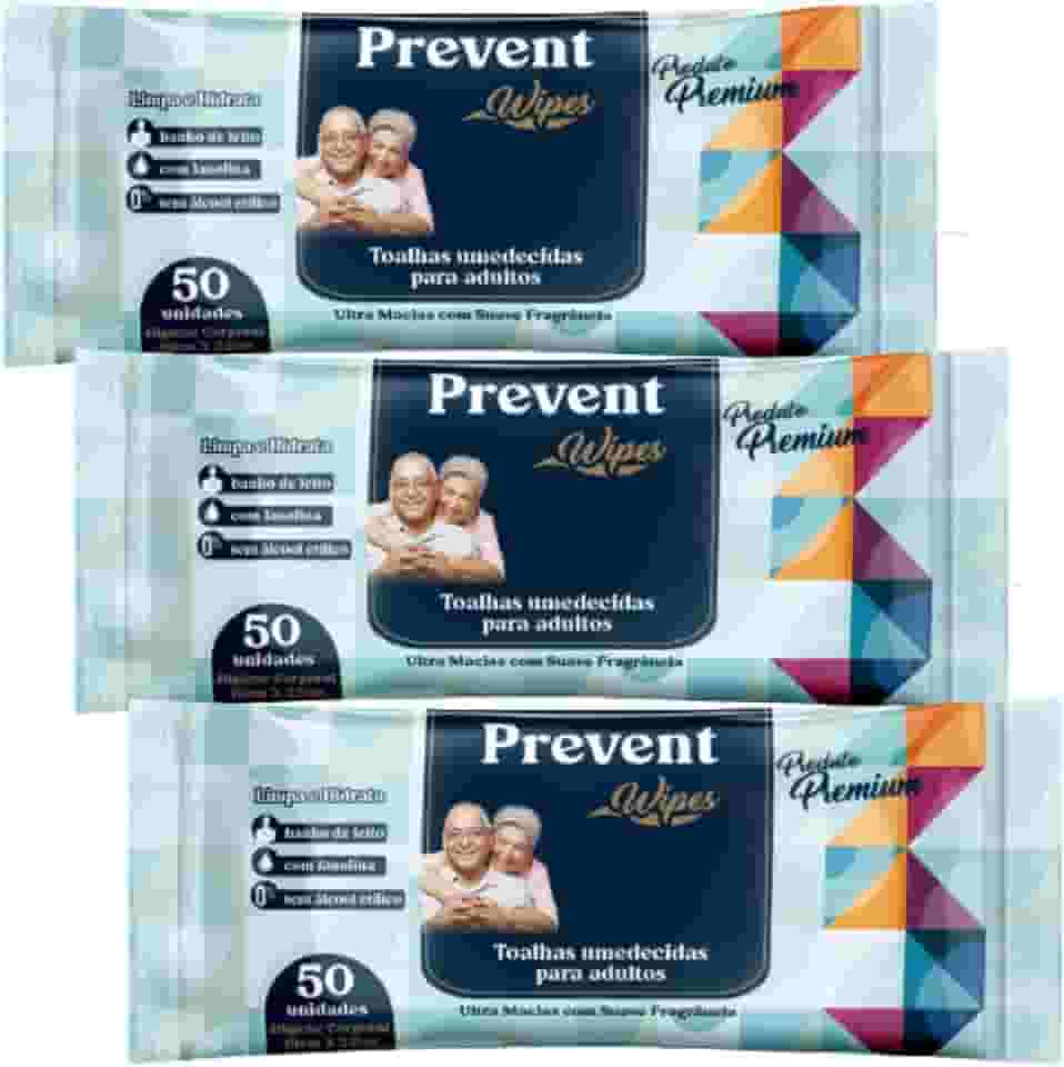 Kit 3 Pacotes de Toalhas Umedecidas Lenço Umedecido Geriátrica 150 Unidades