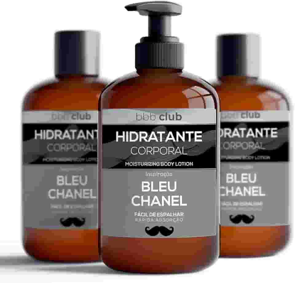 Bleu-de-Cha-nel Hidratante Masculino Toque Seco Inspirado em Perfume Importado Francês, BODY & BATH BRASIL Linha Perfumaria Fina Masculina (1 Un - 250ml)