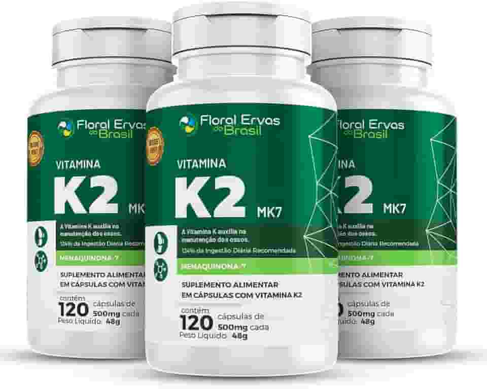 Vitamina K2 Mk7 350mg 3x 120 Cápsulas Menaquinona-7