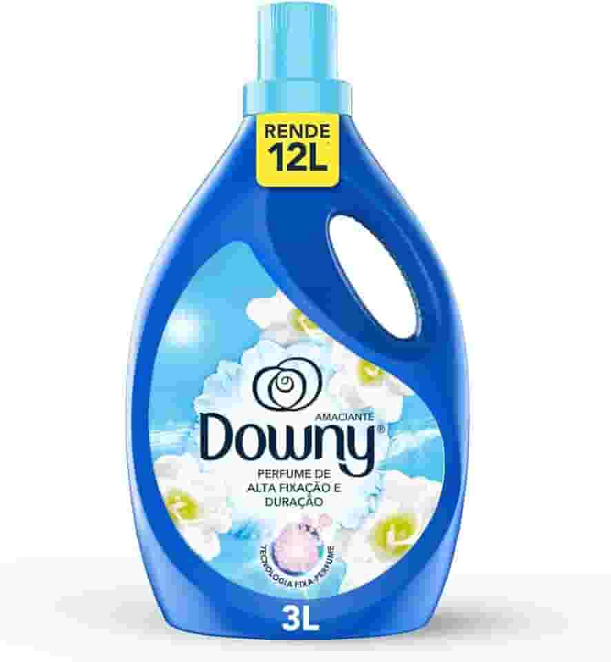Downy Amaciante Concentrado Brisa Suave 3L, Rende 12L, Perfume Suave com Notas de Jazmin e Algodão