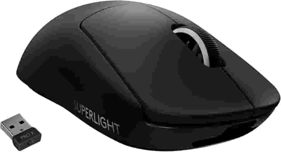 Mouse Gamer Sem Fio Logitech G PRO X SUPERLIGHT com Tecnologia LIGHTSPEED, Ultraleve 63g, 5 Botões Programáveis, Sensor HERO 25K e Bateria Recarregável - Compatível com POWERPLAY - Preto