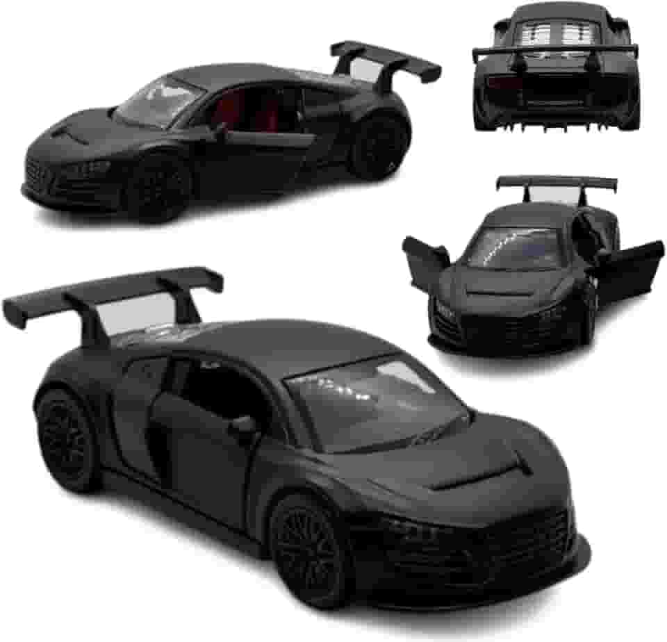 Miniatura Carrinho Esportivo Carro de Ferro, Portas que Abrem, Preto