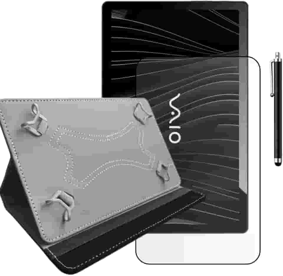Kit Capa Couro + Película + Caneta Para Tablet Vaio Tl10 - Blance