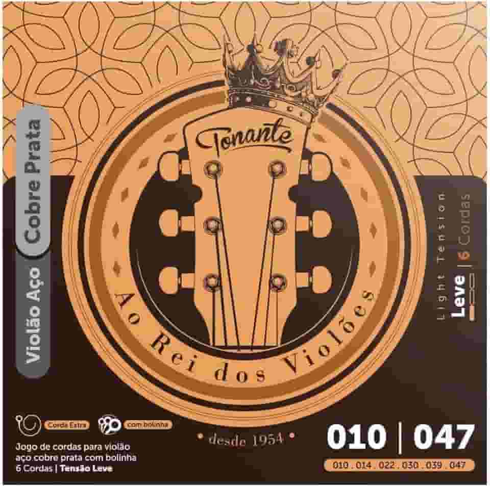 ENCORDOAMENTO 010 AÇO COBRE PRATA C/BOLINHA P/VIOLÃO .010 - .047 – RVVA10SP