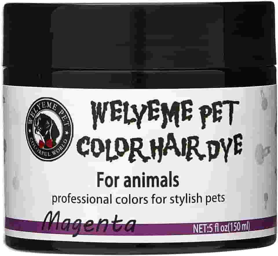 Tintura de cabelo magenta para cães/animais de estimação, tinta colorida de pelo de cachorro/gato, tintura de pele segura não tóxica, kit de tintura permanente de pelo de cachorro/animal