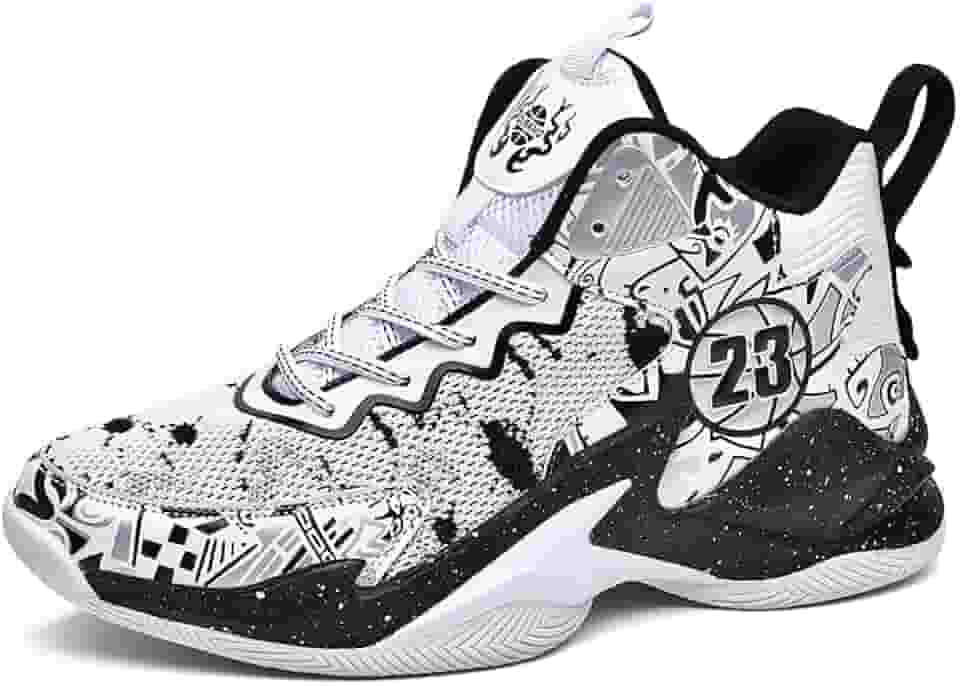 Tênis de basquete masculino de cano alto com amortecimento e suporte respirável para treinamento esportivo juvenil Equipamento de basquetebol