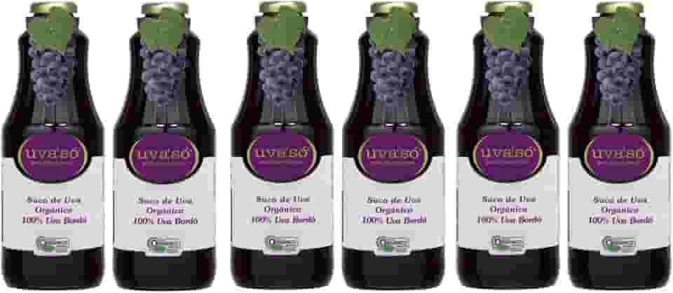 Suco de Uva Bordô Integral Orgânica Uva'Só Kit 6 Unidades 1 L