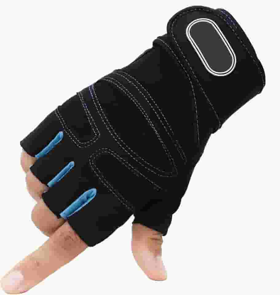 Par de Luvas Masculina Feminina Unissex Crossfit Academia Musculação com Munhequeira Meio dedo Fitness Treino Esporte Atividades Fisicas Exercicios 8 cores e 3 tamanhos