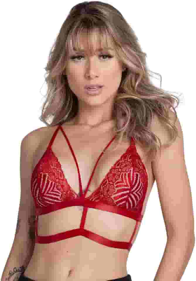 Soutien Renda Lingerie Cropped Sexy Strappy Sem Bojo Sutiã Luxo Conforto